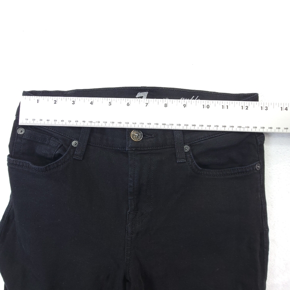 7 For All Mankind Womens Gwenevere Ankle Skinny Jeans Raw Hem Black Size 25 - Picture 8 of 10